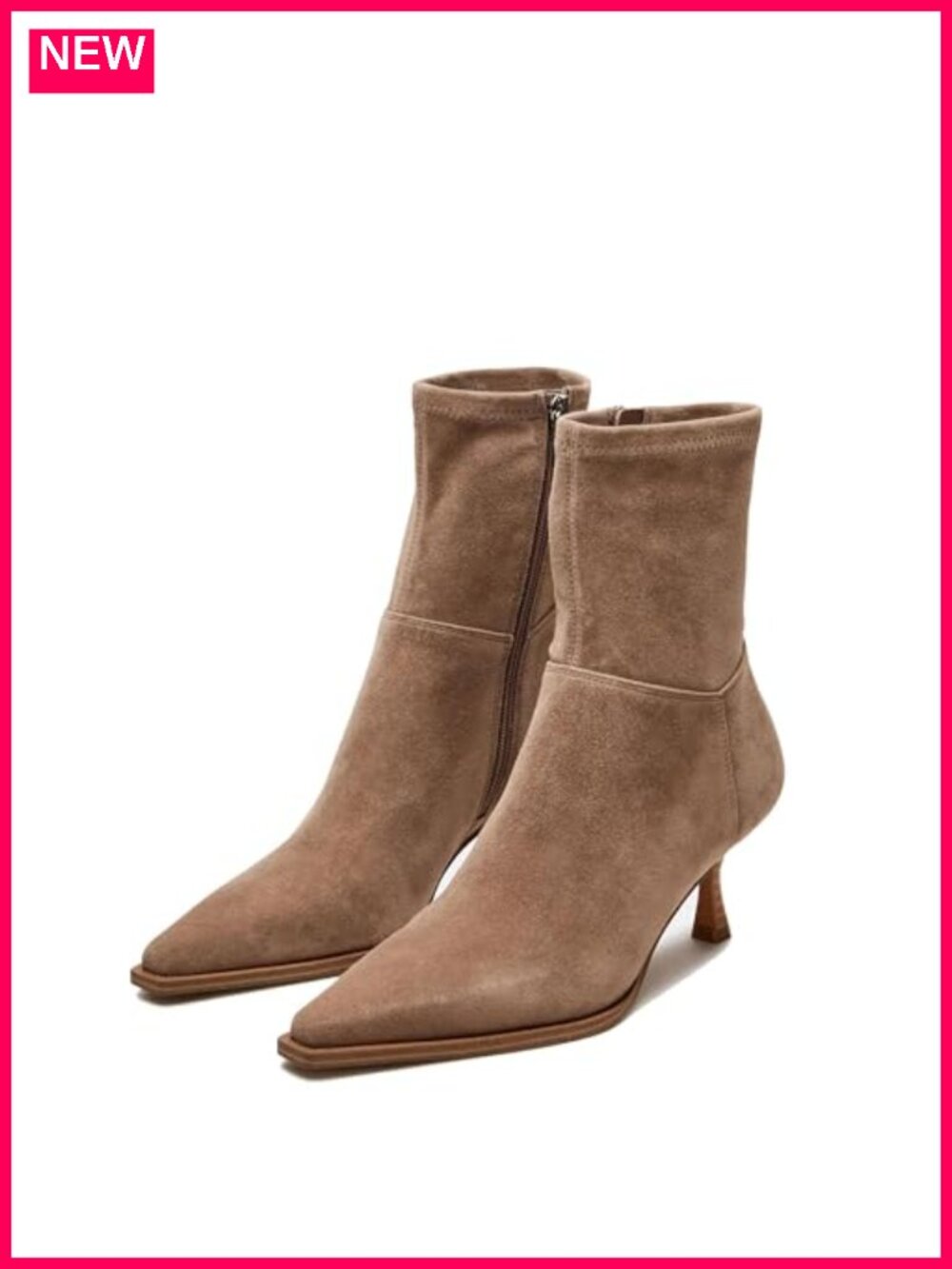 Women's Kitten Heel Ankle Booties Pointed Toe Side Zipper Fashion Boots
